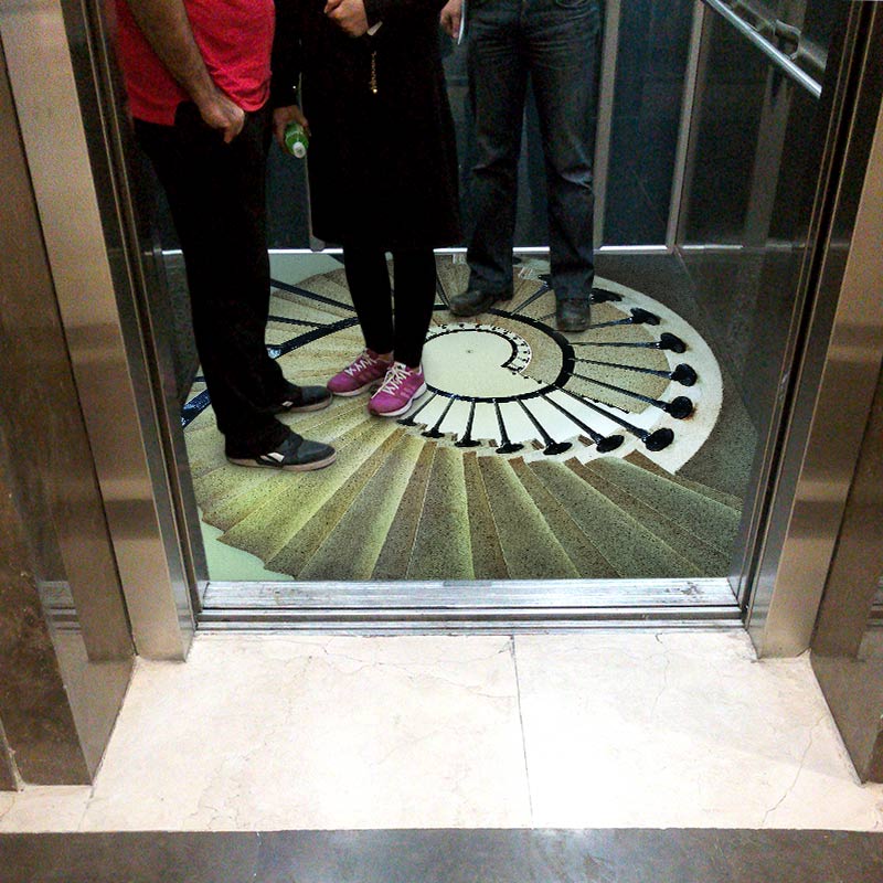 استیکر کفپوش آسانسور طرح پله