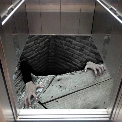 استیکر کفپوش آسانسور طرح ترس