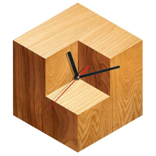 ساعت دیواری مربع چوبی