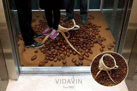 کفپوش سه بعدی آسانسور ویداوین طرح فنجان قهوه